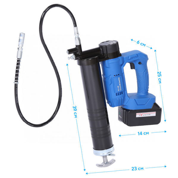 Шприц аккумуляторный для густой смазки, 420 мл NE773K